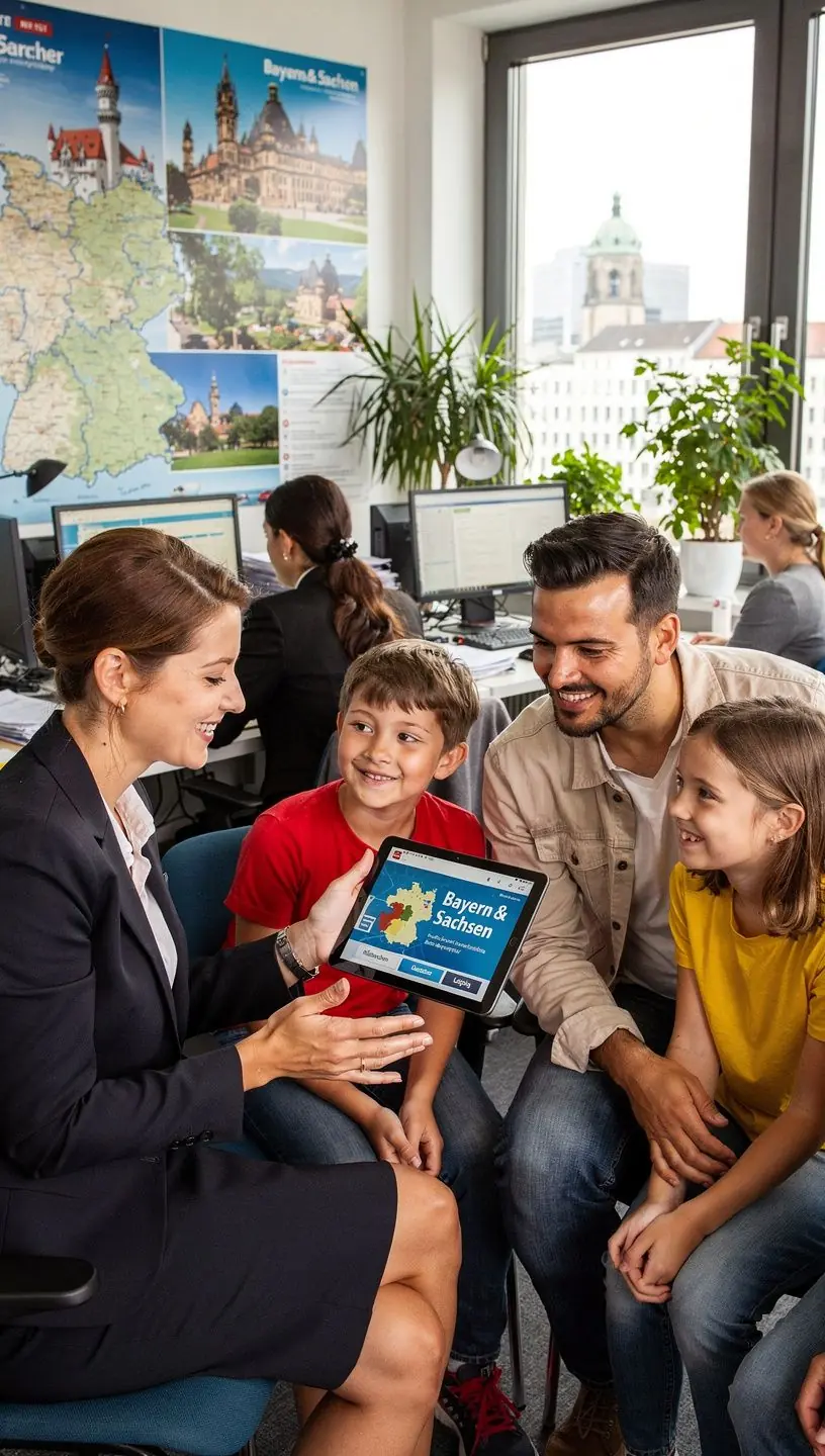 Landschaftsansicht einer bayerischen Alpenregion mit Wanderwegen und traditionellen Dörfern